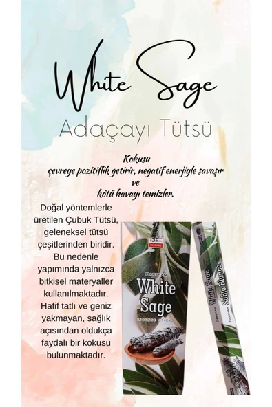 Adaçayı Nagetif Enerji Tütsü 20 Çubuk ürün görseli 1