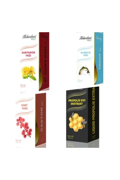 Kantaron 50 ml ve Alabalık 50 ml ve Hint 50 ml ve Propolis 50 ml ürün görseli 1