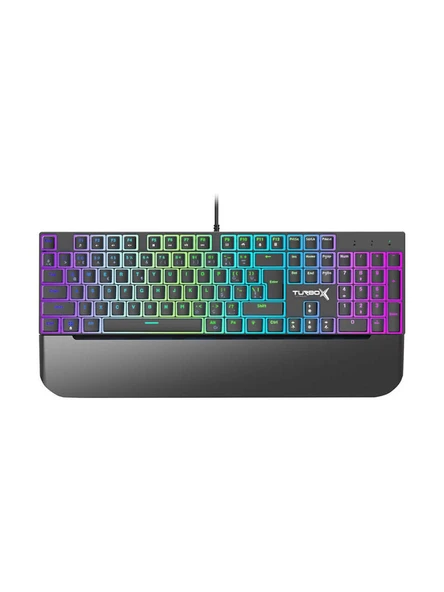Turbox TR-MK10PD Rgb Pudding Tuşlu Bilek Destekli Blue Switch Siyah Oyuncu Mekanik Klavye ürün görseli 1