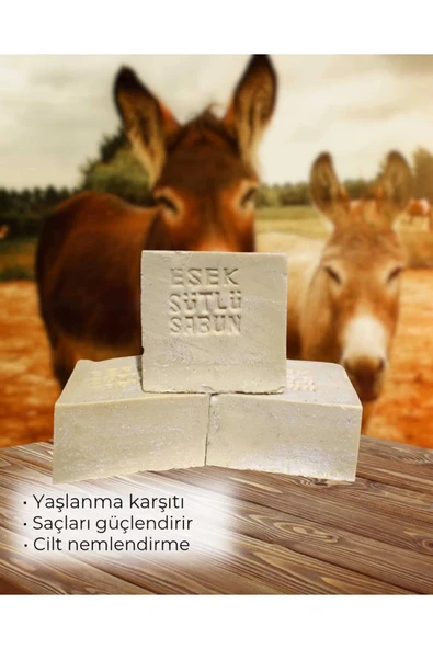 Eşek Sütü Sabun Doğal El Yapımı 3 Adet Yaşlanma Karşıtı ürün görseli 1