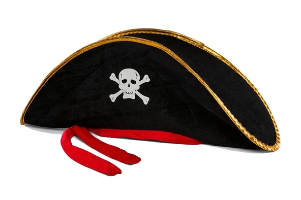 Yetişkin Boy Kadife Jack Sparrow Denizci Kaptan Jack Korsan Şapkası 50x20 Cm ürün görseli 1