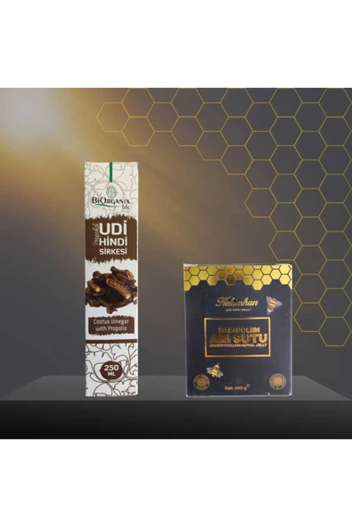 Propolisli Udi Hindi Sirkesi 250 ml ve Bal Polen Arı Sütü 240 gr ürün görseli 1