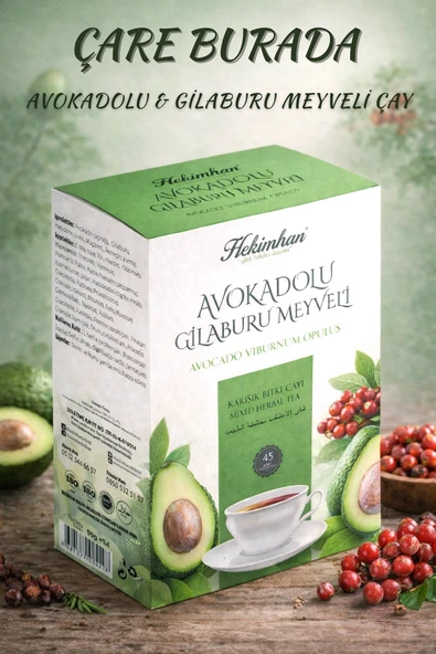 Avokadolu &  Gilaburu Meyveli Karışık Bitki Çayı (45'li Süzen Poşet) ürün görseli 1