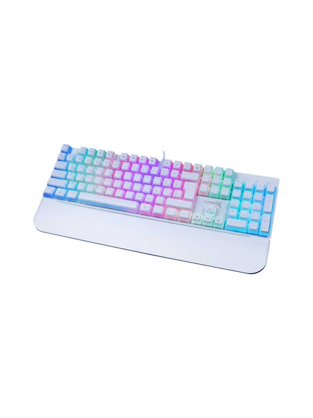 Turbox TR-MK10PD Pudding Tuşlu Bilek Destekli Blue Switch Rgb Beyaz Oyuncu Mekanik Klavye ürün görseli 1