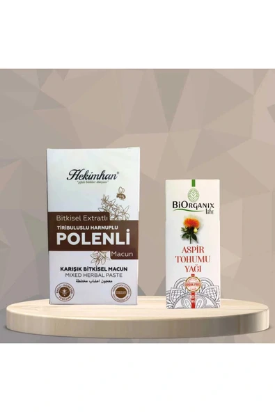 Tiribuluslu Harnuplu Polenli Macun 420 gr ve Aspir Tohumu Yağı Soğuk Pres 100 ml ürün görseli 1