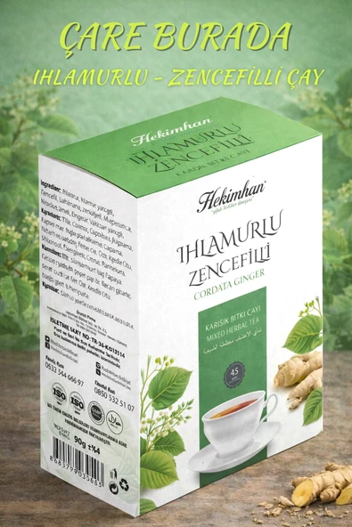 Ihlamurlu & Zencefilli Karışık Bitki Çayı (45'li Süzen Poşet) ürün görseli 1