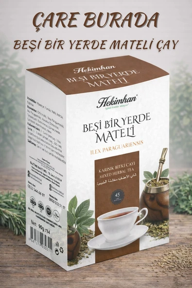 Beşi Bir Yerde Mateli Karışık Bitki Çayı (45'li Süzen Poşet) ürün görseli 1