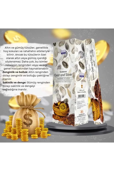 Gold and Silver Zenginlik Tütsüsü 20 Çubuk ürün görseli 1