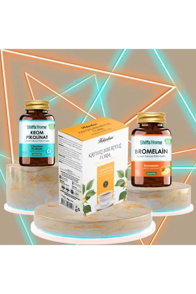 Form Set Krom Pikolinat + Kayısılı Biberiyeli Çay+ Bromelain ürün görseli 1