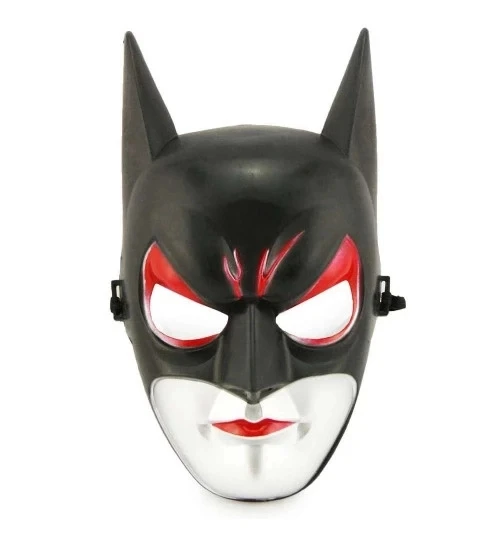 Kırmızı Gözlü Siyah Batman Maske - Lastikli Batgirl Maskesi 28x17 Cm ürün görseli 1