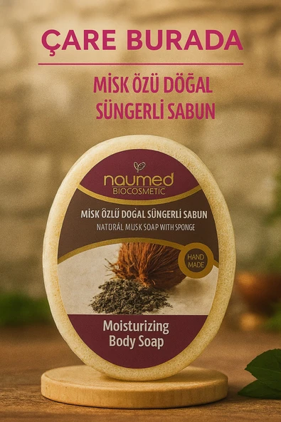 Naumed Biocosmetic - Misk Özlü Doğal Süngerli Sabun 130 gr ürün görseli 1