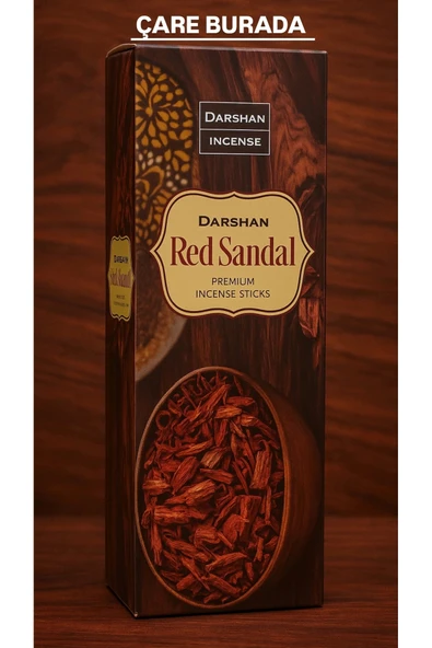 Darshan Incense - Red Sandal 20'li Çubuk Tütsü (Stres & Kaygı Azaltma) ürün görseli 1
