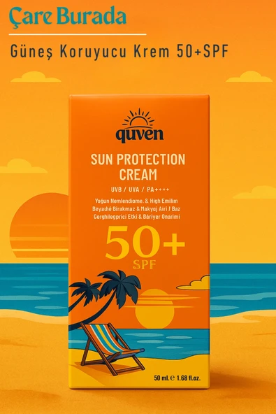 Queven - Güneş Kremi 50+SPF 50 Ml (Makyaj Altı Baz & Bariyer Onarıcı) ürün görseli 1