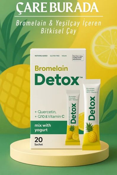Bromelain Detox 20x8 Gr (Quercetin, Q10 & Vitamin C) ürün görseli 1