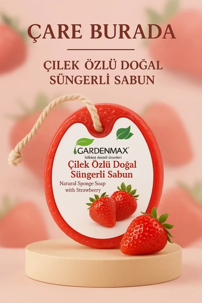 Gardenmax - Çilek Özlü Doğal Süngerli Sabun ürün görseli 1