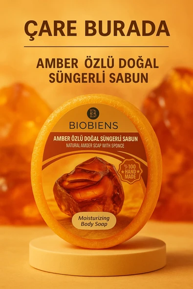 Biobiens - Amber Özlü Doğal Süngerli Sabun 135 gr ürün görseli 1