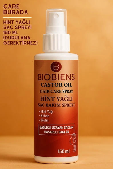Biobiens - Hint YağlıSaç Bakım Spreyi 150 ml (Kafein & Biotin) (Durulama Gerektirmez) ürün görseli 1