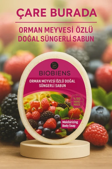 Biobiens - Orman Meyvesi Özlü Doğal Süngerli Sabun 135 gr ürün görseli 1