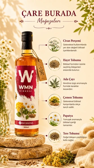 Hayıt Tohumlu & Civanperçemli Sirke 500 ml (Papatya, Çemen Tohumu, Tere Tohumu) ürün görseli 1
