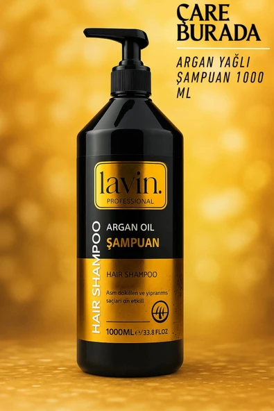 Lavin - Argan Yağlı Şampuan 1000 Ml (Dökülmeye Meyilli & Yıpranmış Saçlar) ürün görseli 1