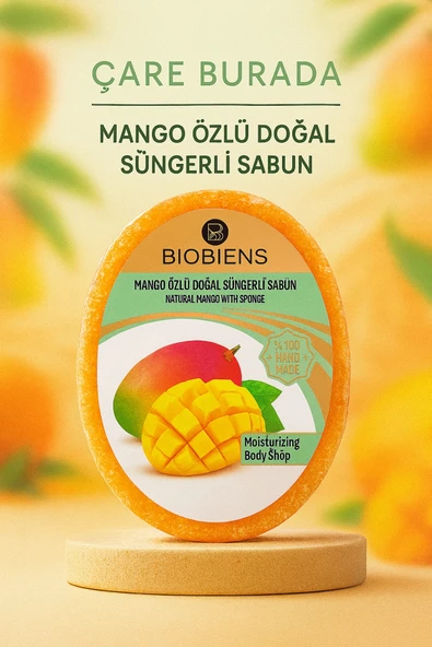 Biobiens - Mango Özlü Doğal Süngerli Sabun 135 Gr ürün görseli 1