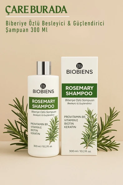 Biobiens - Biberiye Özlü Besleyici & Güçlendirici Şampuan 300 Ml (Biotin & Keratin) ürün görseli 1