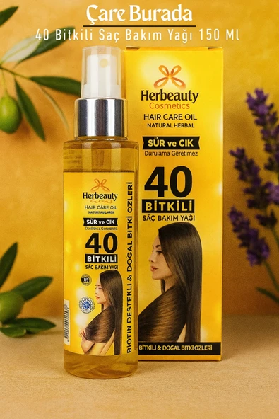 Herbeauty - 40 Bitkili Saç Bakım Yağı 150 Ml (Durulama Gerektirmez) ürün görseli 1