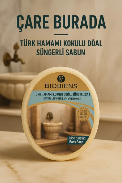 Biobiens - Türk Hamamı Kokulu Doğal Süngerli Sabun 135 gr ürün görseli 1