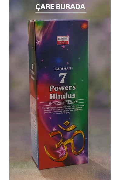Darshan Incense - 7 Powers Hindus 20'li Çubuk Tütsü ürün görseli 1