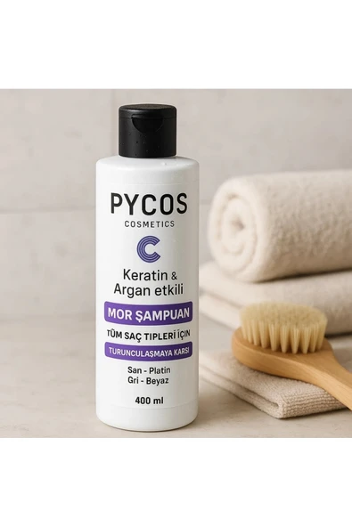 PYCOS Keratin + Argan Etkili Mor Şampuan – 400 ml ürün görseli 1