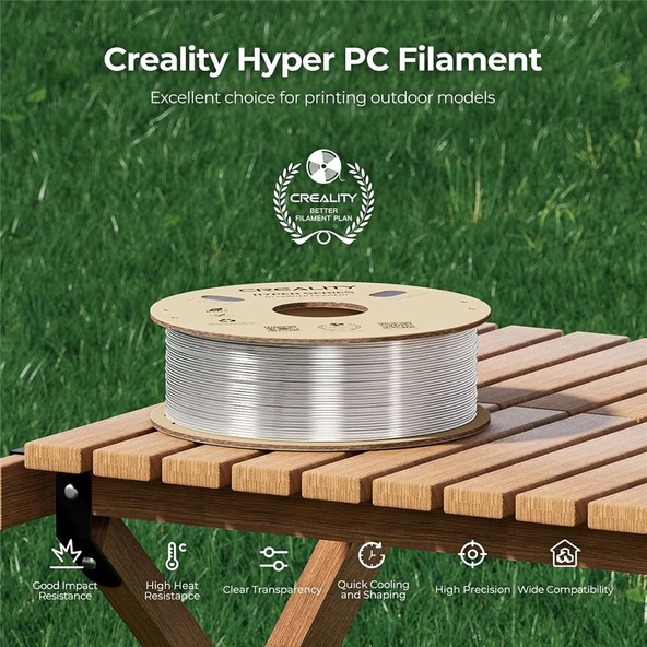 Creality Hyper Pc Şeffaf Filament 1.75mm 1kg - Resim 2
