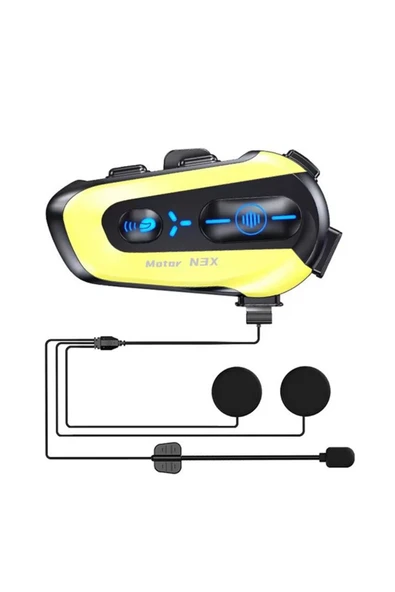 N3x Rgb Işıklı Intercom 3 Kişi Bağlantılı 1000mah Motosiklet Bluetooth Kulaklık Seti ürün görseli 1