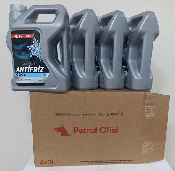 PETROL OFİSİ SÜPER ANTİFRİZ 3 LT X 4 ADET (8.AY 2025 ÜRETİM) ürün görseli 1