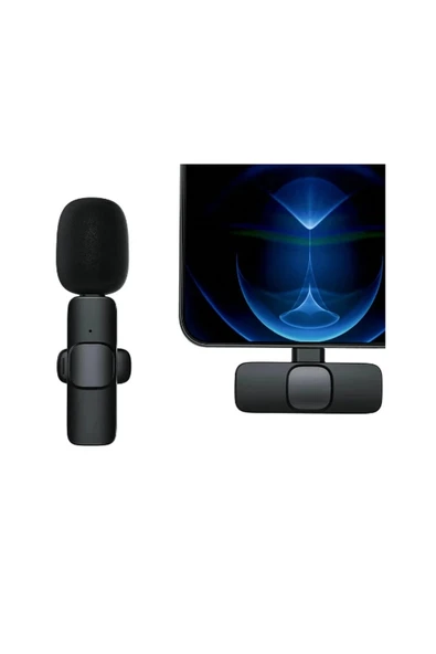 Type-c Girişli Telefon Uyumlu Wireless Youtube Facebook Tiktok Yayın Kablosuz Yaka Mikrofonu ürün görseli 1
