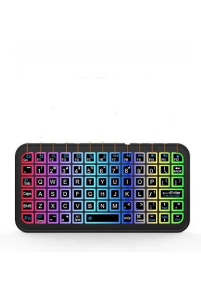 Mini Klavye Smarttv Işıklı Bluetooth Kablosuz Televizyon Ps3 Dizüstü Tabletler Ve Telefonlar İçin ürün görseli 1