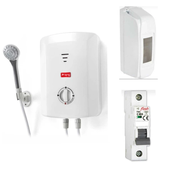 king k 7008 ekvator ani su isıtıcı şofben sigorta ve kutusu dahıl paket ürün görseli 1