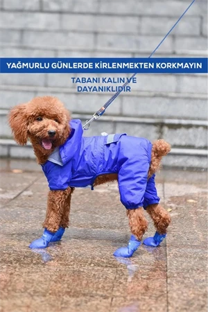 Kedi ve Köpekler İçin Pati Ayakkabısı, Silikon Kaymaz Taban Cırt Cırtlı Pati Ayakkabısı ürün görseli 1