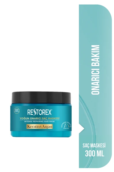 Restorex Keratin & Argan Onarıcı Saç Bakım Maskesi 300 Ml - Yıpranmış Ve Hasar Görmüş Saçlar Botoks Etkili ürün görseli 1