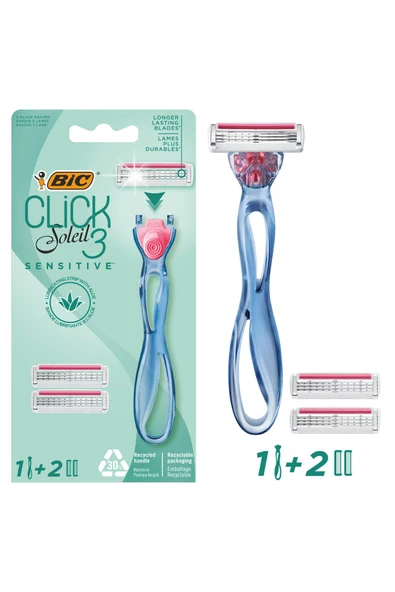 Bic Soleil Click Sensitive 1 Gövde + 2 Başlık Kadın Tıraş Bıçağı ürün görseli 1
