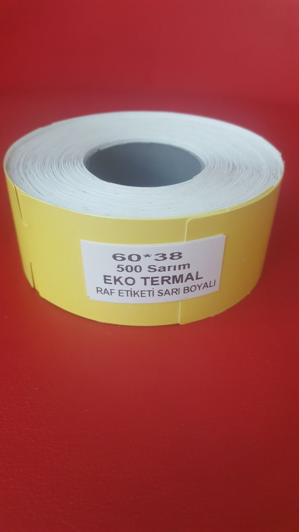 60X38 RAF ETİKETİ SARI ZEMİN 10 RULO 5000 ADET ürün görseli 1