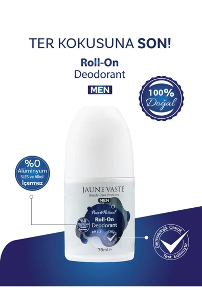 Jaune Vaste Doğal Erkek Roll-On Deodorant 75 ml ürün görseli 1