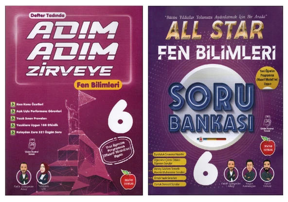 Newton 6. Sınıf All Star Fen+Adım adım Zirveye Fen Bilimleri (2 Kitap) ürün görseli 1