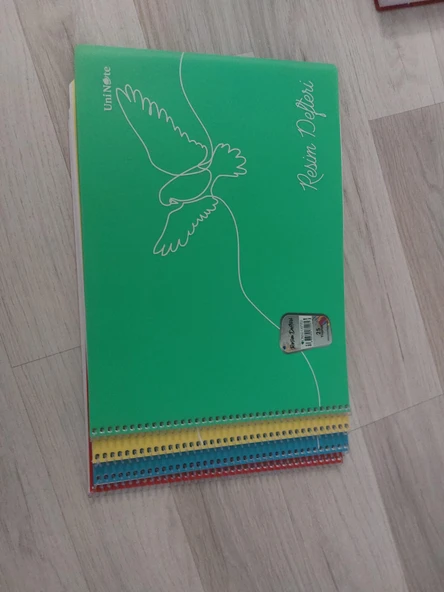 60 yapraklı 3 adet çizgili  25 yapraklı resim orta boy 80 yapraklı kareli defter - Resim 2