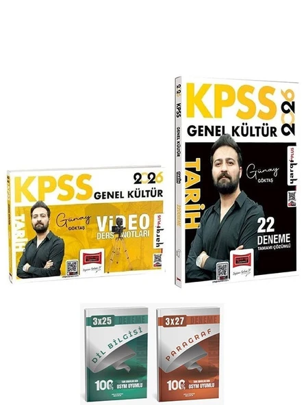 Yargı + Anla Kazan 2026 KPSS Tarih Video Ders Notları + Soru Bankası 2 li Set - Günay Göktaş Yargı Yayınları ürün görseli 1