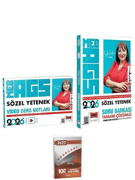 Yargı + Anla Kazan 2026 MEB-AGS Sözel Yetenek Video Ders Notları + Soru Bankası 2 li Set - Yelda Ünal Yargı Yayınları ürün görseli 1