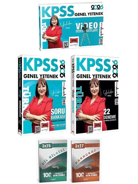 Yargı + Anla Kazan 2026 KPSS Türkçe Video Ders Notları + Soru Bankası + 22 Deneme 3 lü Set - Yelda Ünal Yargı Yayınları ürün görseli 1