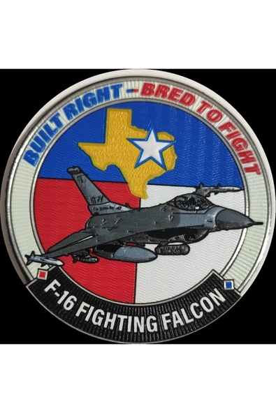 "F-16 Figting Falcon" patch Arma 9.5 cm 3d, 2025 Yeni Model Tip Cırtlı, ürün görseli 1
