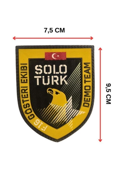 ''Solo Türk Gösteri Ekibi" patch Solotürk Arma 9.5 cm 3d, 2025 Yeni Model Tip Cırtlı, ürün görseli 1