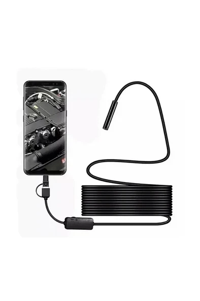Vtn-02 Endoskop Yılan Video Kamera Led li 2 Metre 7 Mm Sert Kablo Su Geçirmez ürün görseli 1