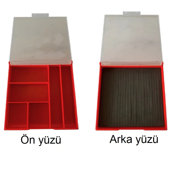 River Çok Amaçlı Çift Taraflı LRF Kutusu Kırmızı 15x15x4cm ürün görseli 1